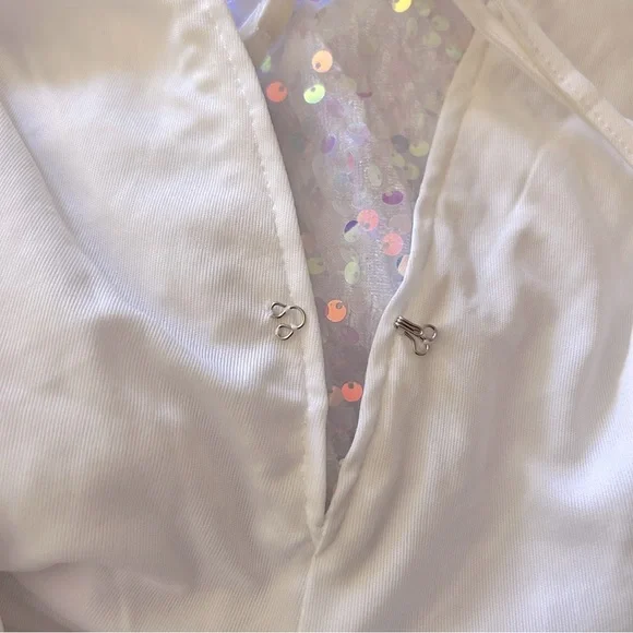 Southern Fried Chics white with multi sequins mini dress NWT  - size S - Picture 4 of 5